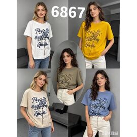Фотография Футболка женская 6867 beige р.48-58 "VERJINIA" недорого оптом от прямого поставщика