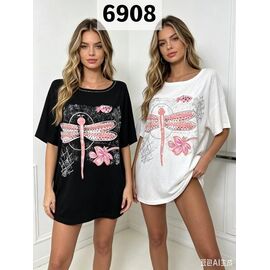 Фотография Футболка женская 6908 black р.46-50 "VERJINIA" недорого оптом от прямого поставщика