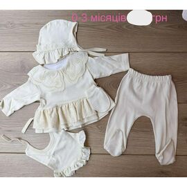 Комплект дитячий на дівчинку 1197 l.beige р.0-0.3 "Emir kids" недорого оптом від прямого постачальника