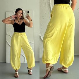 Жіночі штани 6066 yellow р.42-50 "LINDA" недорого оптом від прямого постачальника