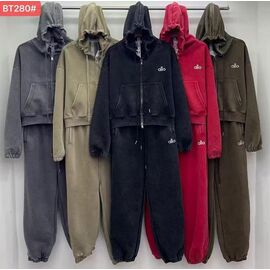 Костюм спортивний жіночий теплий BT280 red р.M-XL "Dorimodes" недорого оптом від прямого постачальника