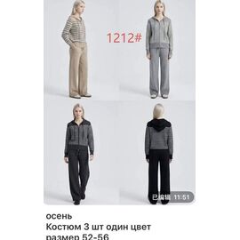 Костюм спортивний жіночий теплий 1212 grey р.52-56 "VERJINIA" недорого оптом від прямого постачальника