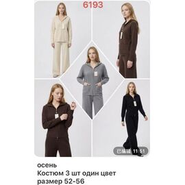 Костюм спортивний жіночий теплий 6193 black р.52-56 "VERJINIA" недорого оптом від прямого постачальника