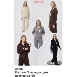 Костюм спортивний жіночий теплий 6193 brown р.52-56 "VERJINIA" недорого оптом від прямого постачальника