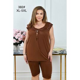 Піжама легка жіноча 382 brown р.50-58 "Fili Wear" недорого оптом від прямого постачальника