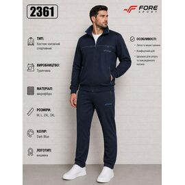 Фотография Костюм спортивный мужской AZ1112-2361 navy р.M-3XL "REMAIN" недорого оптом от прямого поставщика