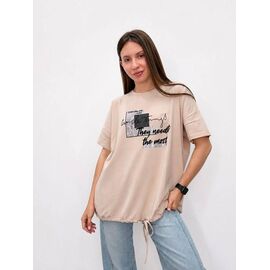 футболка жіноча 6570 beige р.54-60 "FSN" недорого оптом від прямого постачальника
