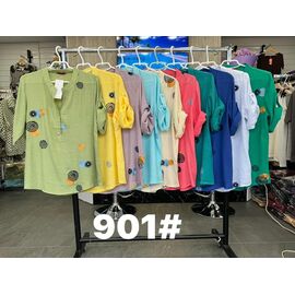 Фотография Футболка женская 901 coral р.XL-4XL "Yafeier" недорого оптом от прямого поставщика