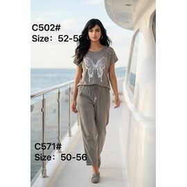 Фотография Костюм женский C502-571 grey р.50-56 "Yafeier" недорого оптом от прямого поставщика