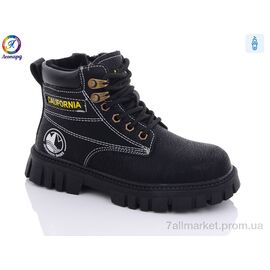 Черевики дитячі зручні Весна/осінь 9035 black (6 пар р.31-36) "Леопард" недорого оптом від прямого постачальника