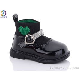 Туфлі дитячі зручні Весна/осінь M6619-2 black-green (12 пар р.16-20) "Леопард" недорого оптом від прямого постачальника
