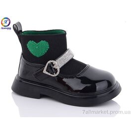 Туфлі дитячі зручні Весна/осінь F6619 black-green (10 пар р.23-27) "Леопард" недорого оптом від прямого постачальника
