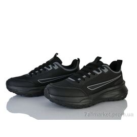 Кросівки чоловічі модні Весна/осінь 44-43 black (8 пар р.41-45) "Бабочка-Mengfuna-AESD" недорого оптом від прямого постачальника