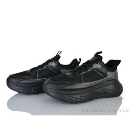 Кросівки чоловічі модні Весна/осінь 44-46 black-black (8 пар р.41-45) "Бабочка-Mengfuna-AESD" недорого оптом від прямого постачальника