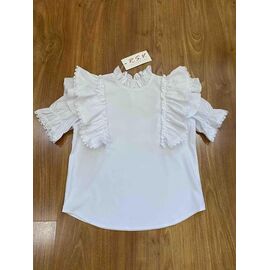 Фотография Блузка детская летняя на девочку 293-1 white р.128-152 "RSV" недорого оптом от прямого поставщика