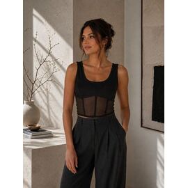 Фотография Топ женский 1483 black р.42-48 "BONJOUR" недорого оптом от прямого поставщика