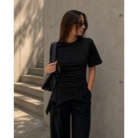 Фотография Футболка женская 1751 black р.42-48 "BONJOUR" недорого оптом от прямого поставщика