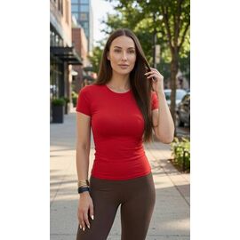 Фотография Футболка женская 5190 red р.42-44 "BONJOUR" недорого оптом от прямого поставщика