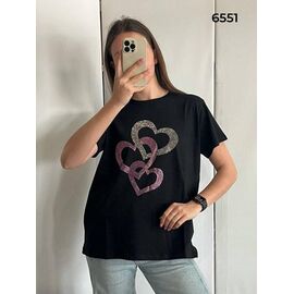 футболка жіноча 6551 black р.50-56 "FSN" недорого оптом від прямого постачальника