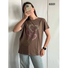 футболка жіноча 6551 brown р.50-56 "FSN" недорого оптом від прямого постачальника
