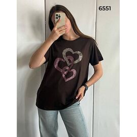 футболка жіноча 6551 d.brown р.50-56 "FSN" недорого оптом від прямого постачальника