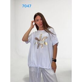 футболка жіноча 7047 white р.54-60 "FSN" недорого оптом від прямого постачальника