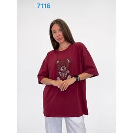 футболка жіноча 7116 wine р.52-58 "FSN" недорого оптом від прямого постачальника