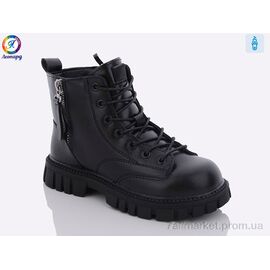 Черевики дитячі зручні Весна/осінь B002 black (8 пар р.32-37) "Леопард" недорого оптом від прямого постачальника