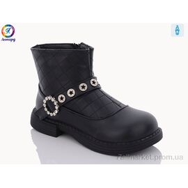 Черевики дитячі зручні Весна/осінь B003 black (8 пар р.32-37) "Леопард" недорого оптом від прямого постачальника