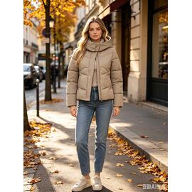 Фотография Куртка женская демисезонная B0251 d.beige р.S-XL "Jacket" недорого оптом от прямого поставщика