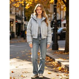 Фотография Куртка женская демисезонная B938 grey р.S-XL "Jacket" недорого оптом от прямого поставщика