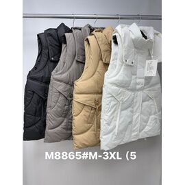 Фотография Жилетка женская M8865 beige р.M-3XL "Jacket" недорого оптом от прямого поставщика