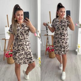 Фотография Платье летнее женское 201-1 beige р.42-52 "LINDA" недорого оптом от прямого поставщика