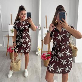 Фотография Платье летнее женское 201-1 brown р.42-52 "LINDA" недорого оптом от прямого поставщика