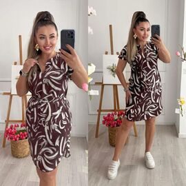 Фотография Платье летнее женское 201-5 brown р.42-52 "LINDA" недорого оптом от прямого поставщика