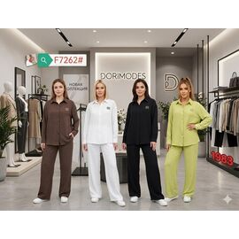Фотография Костюм женский 7262 brown р.M-XL "FLORA" недорого оптом от прямого поставщика