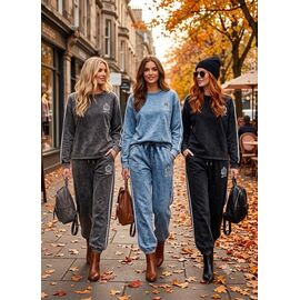 Фотография Костюм спортивный женский тёплый BT502 grey р.M-XL "FLORA" недорого оптом от прямого поставщика