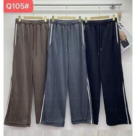 Фотография Штаны спортивные женские Q105 brown р.M-XL "FLORA" недорого оптом от прямого поставщика
