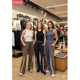Фотография Штаны спортивные женские QL107 brown р.M-XL "FLORA" недорого оптом от прямого поставщика