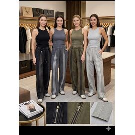 Фотография Штаны спортивные женские QL89007 d.grey р.M-XL "FLORA" недорого оптом от прямого поставщика