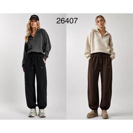 Штани спортивні жіночі теплі 26407 black р.XL-3XL "Saint Wish" недорого оптом від прямого постачальника