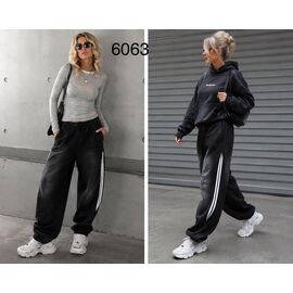 Штани спортивні жіночі теплі 6063 black р.L-2XL "Saint Wish" недорого оптом від прямого постачальника