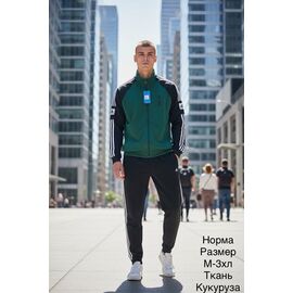 Костюм спортивний чоловічий H1592 green р.M-3XL "Hai" недорого оптом від прямого постачальника