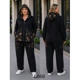 Фотография Костюм спортивный женский тёплый 6668 black р.XL-4XL "Immei" недорого оптом от прямого поставщика