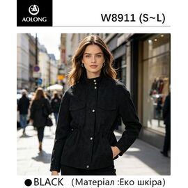 Куртка жіноча демісезонна W8911 black р.S-L "Immei" недорого оптом від прямого постачальника