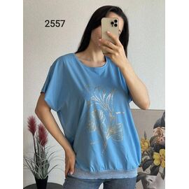футболка жіноча 2557 l.blue р.50-56 "FSN" недорого оптом від прямого постачальника