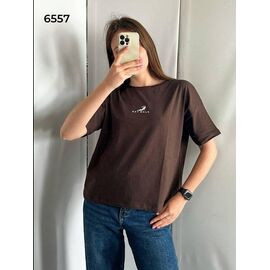 футболка жіноча 6557 brown р.44-50 "FSN" недорого оптом від прямого постачальника