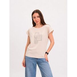 Фотография Футболка женская 6567 beige р.44-50 "FSN" недорого оптом от прямого поставщика