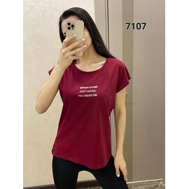 Фотография Футболка женская 7107 wine р.48-54 "FSN" недорого оптом от прямого поставщика