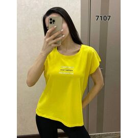 Фотография Футболка женская 7107 yellow р.48-54 "FSN" недорого оптом от прямого поставщика
